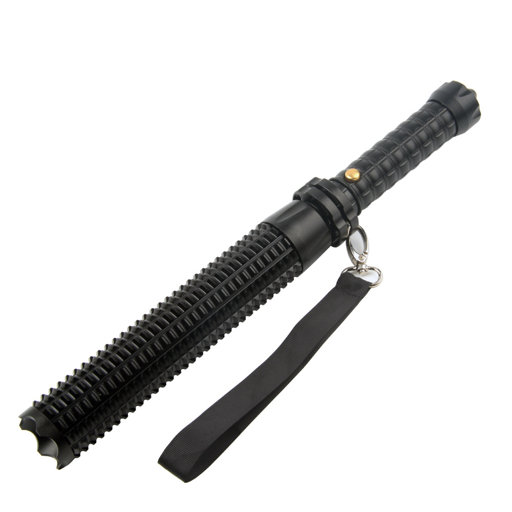 强光手电筒 狼牙棒 伸缩变焦防身 充电远射 批发户外防身