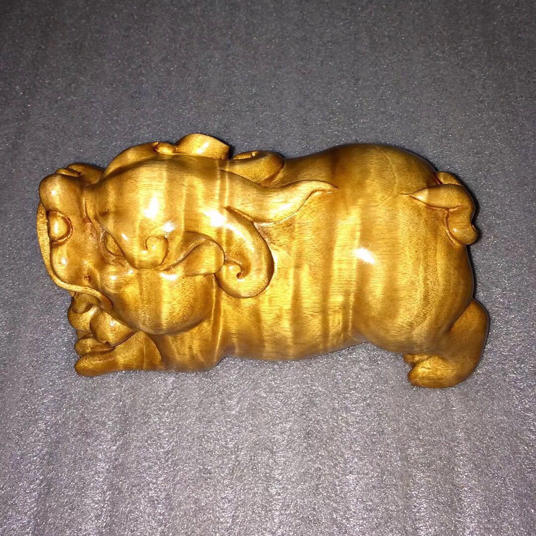 小叶桢楠金丝楠木满水波貔貅摆件 龙胆闪电满水波招财貔貅工艺品