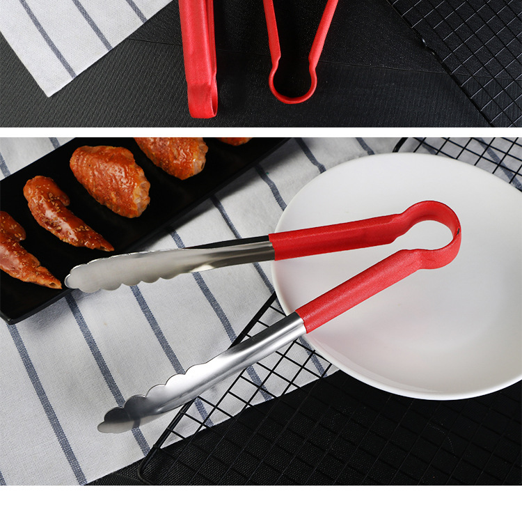 批发不锈钢自助水果夹多功能家用食品夹面包夹烧烤夹