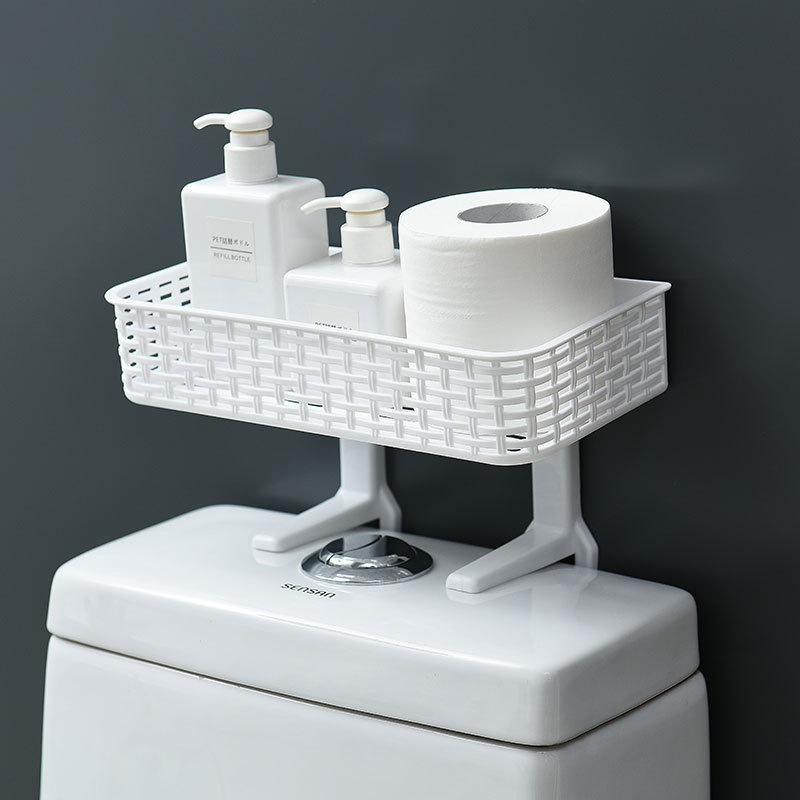 New Creative Multi-Functional Storage Rack Wall-Mounted Bathroom Toilet Sundries Storage Rack Hanging Suction Rack