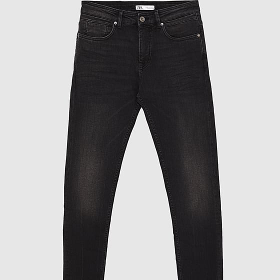 2019新款男士休闲弹力牛仔裤修身怀旧黑灰男装牛仔长裤直筒裤