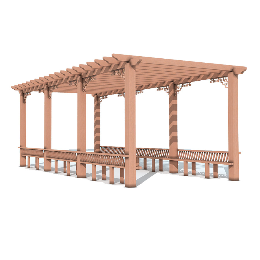 屋顶塑木花架烟台塑木葡萄架塑木复合材料花廊