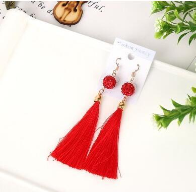 Hanfu Antique Earrings Retro Chinese Style Chinese Knot Red Tassel Earrings Bridal Earrings Wedding Ear Hook