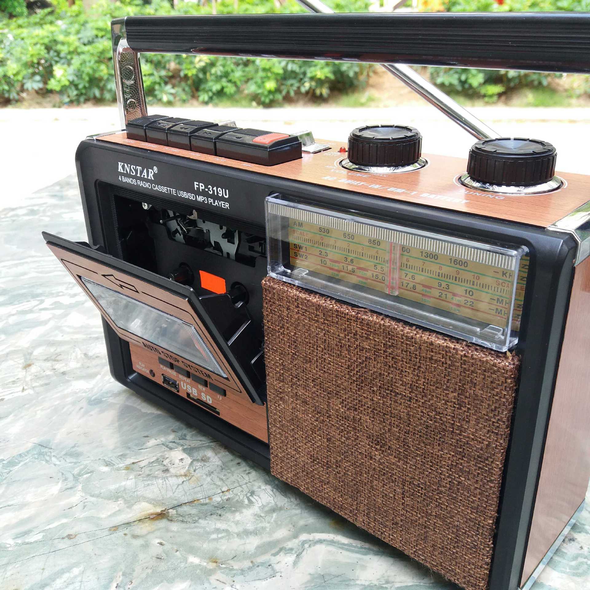 出欧美复古老人老式磁带机卡带机收音机全波调频中波短波王录音机