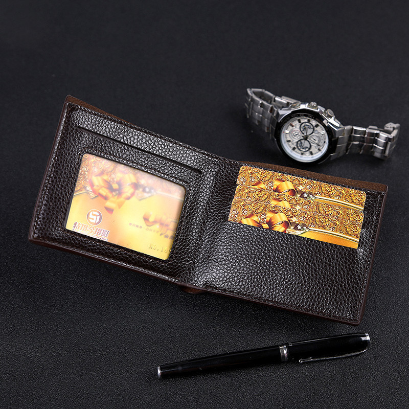 Factory Wholesale Cross-Border 2022 New Korean Style Casual Men's Pu Short Wallet Wallet