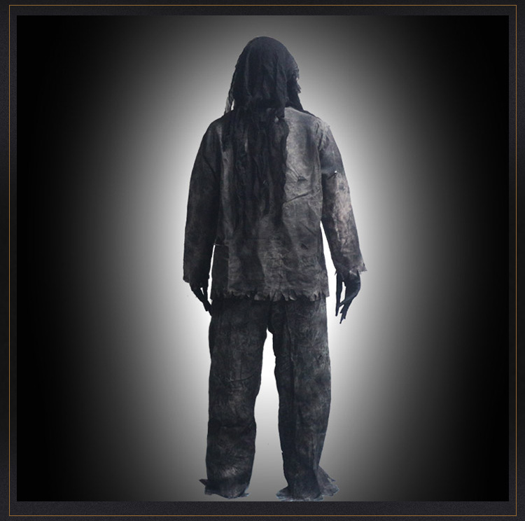 成人烧焦丧尸服装 舞会派对套头服 恐怖服装万圣节丧尸服