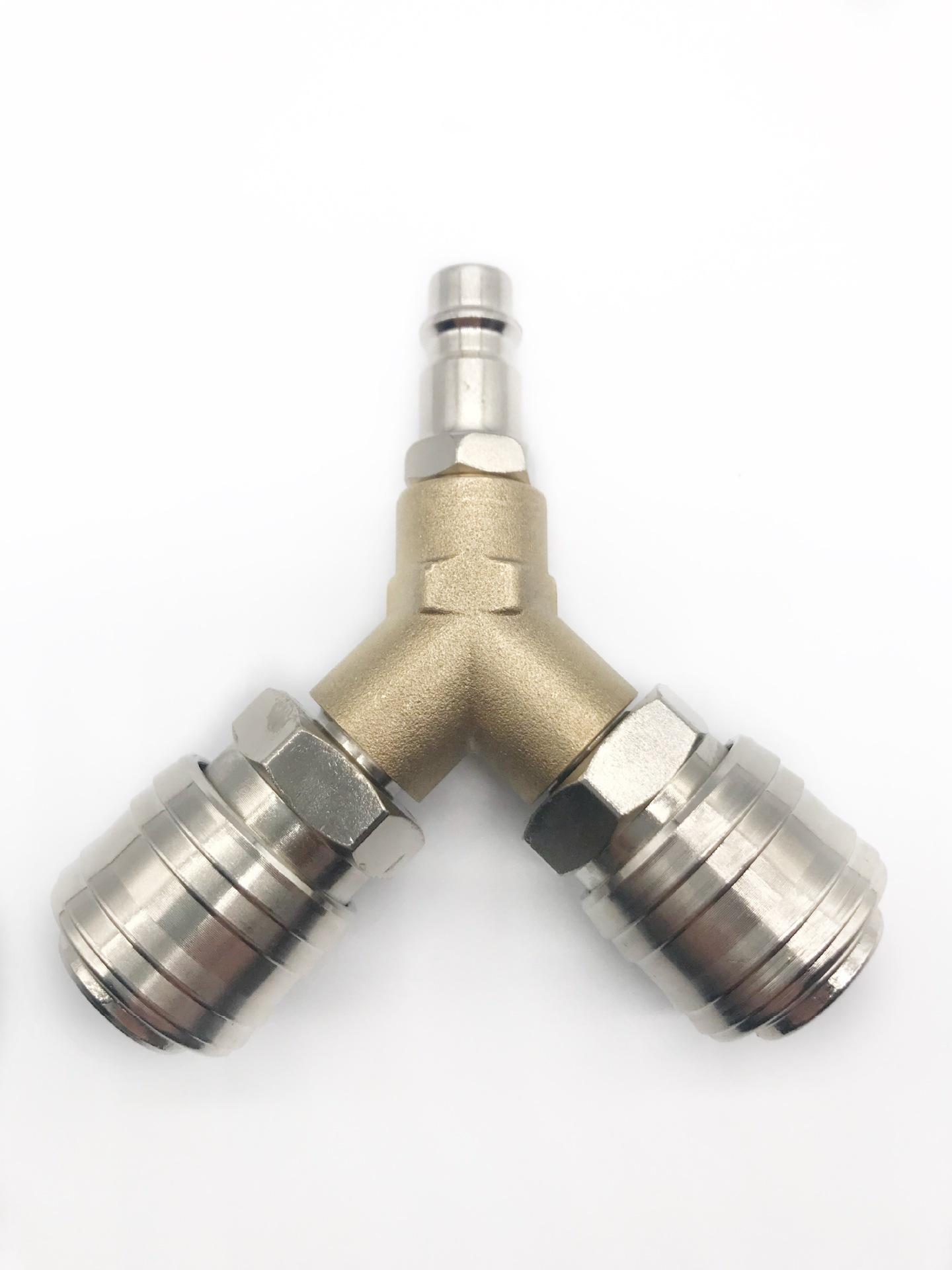 厂家直销德式快速接头组装套空压机气动接头1/4外牙三通接头混批