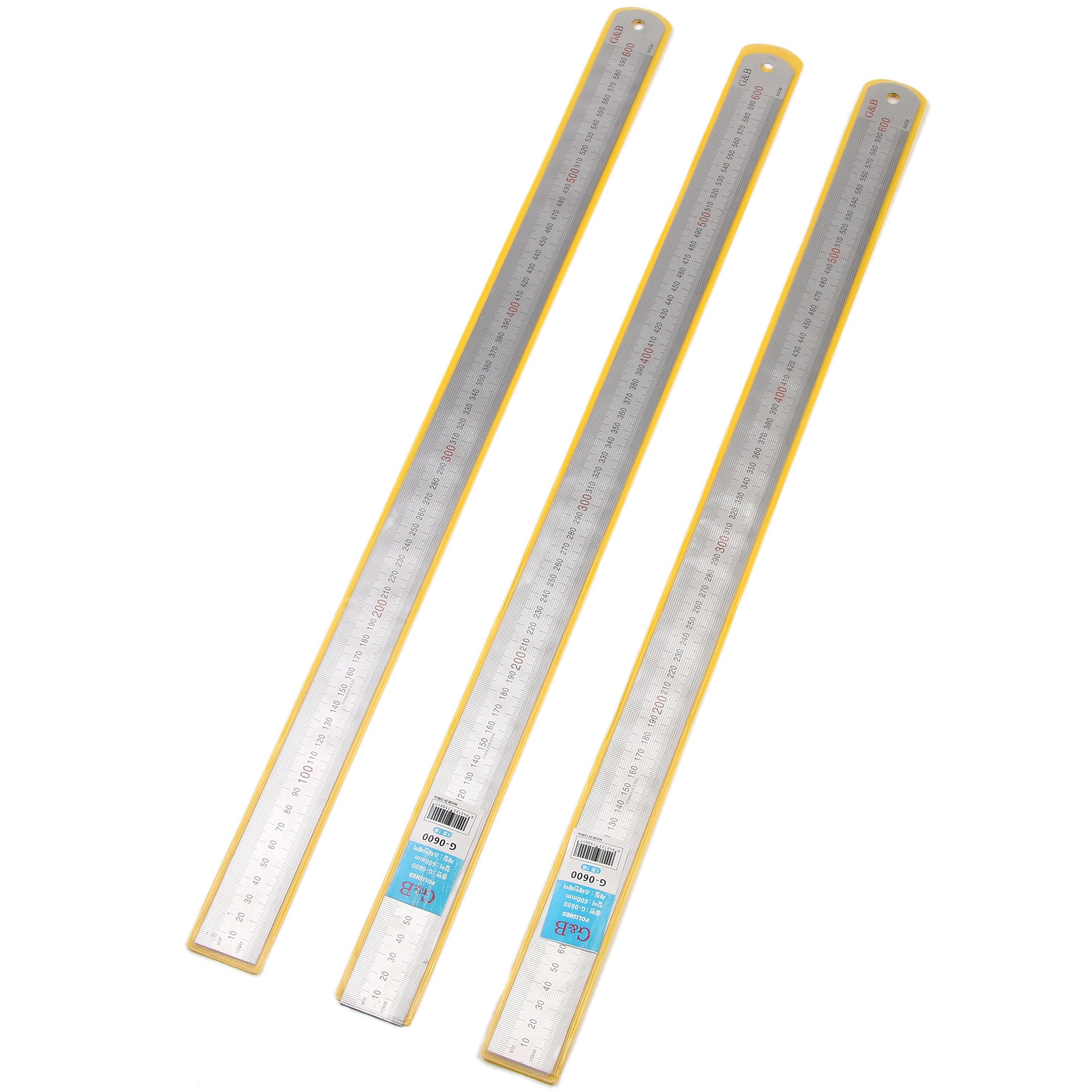 600mm钢尺不锈钢直尺绘图测量钢直尺60cm钢板尺公英制换算表尺子