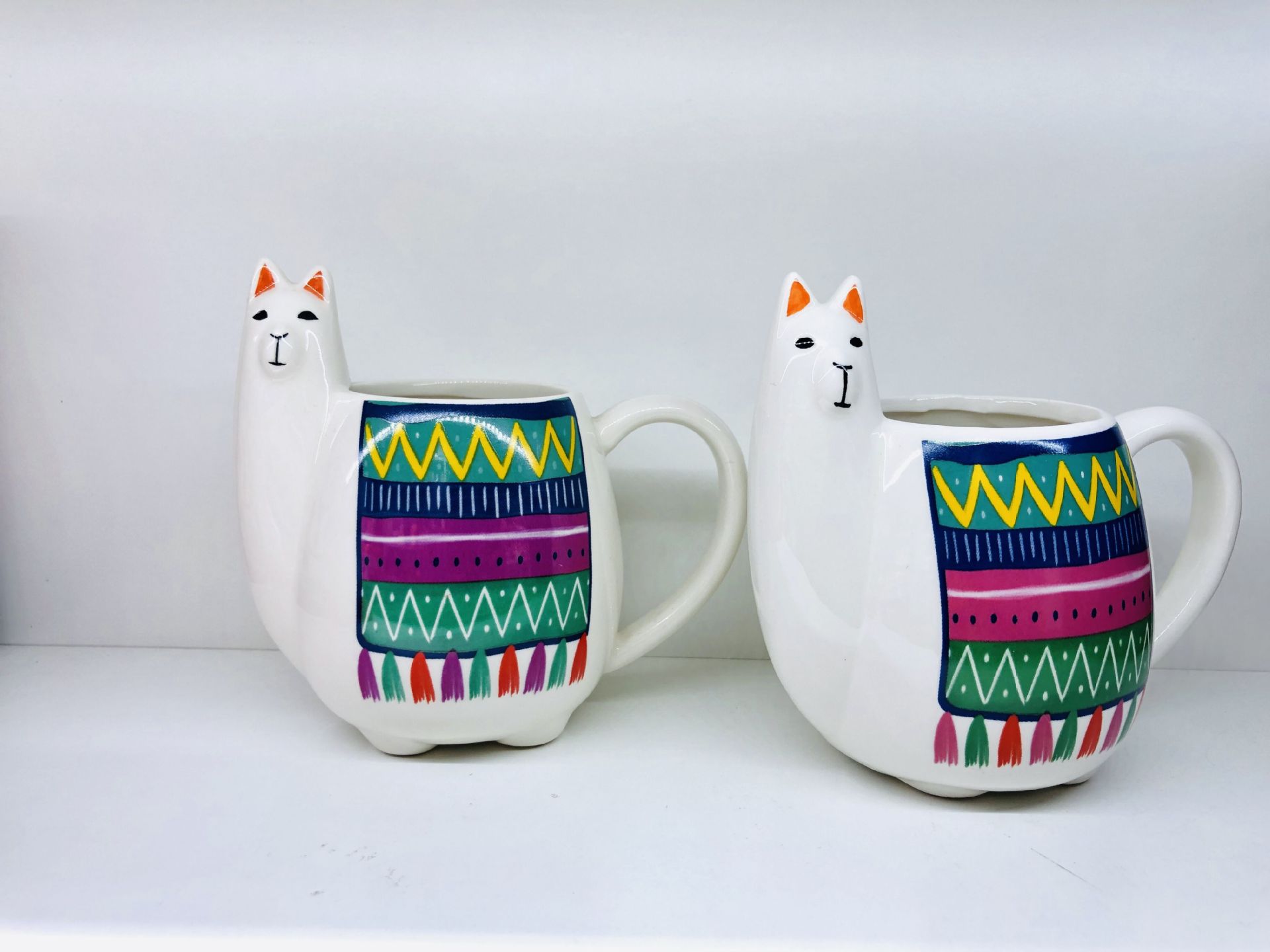 3d立体羊驼造型陶瓷马克杯 个性动物小羊水杯咖啡杯