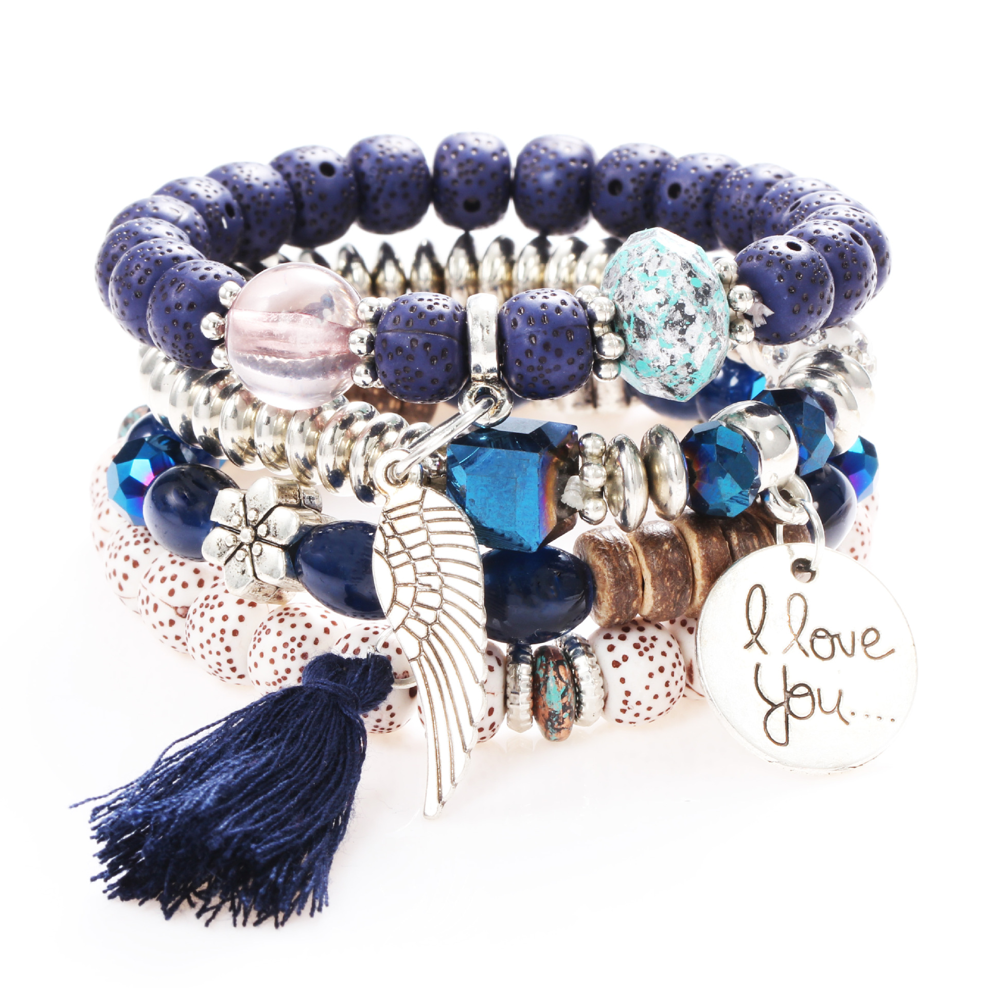 新款波西米亚风菩提珠手链欧美创意流苏串珠多层手链跨境首饰代发