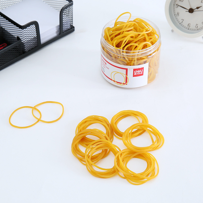 得力3215高韧性高强度橡皮筋橡胶圈100g筒反复拉伸不易断办公皮筋