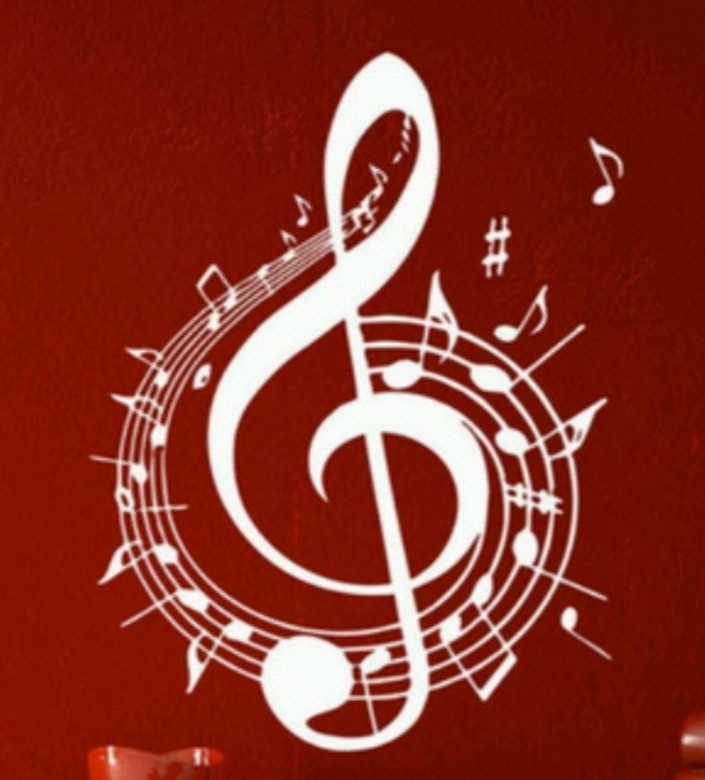 跨境专供大尺寸创意音符家庭装饰精雕墙贴 有尺寸颜色可选