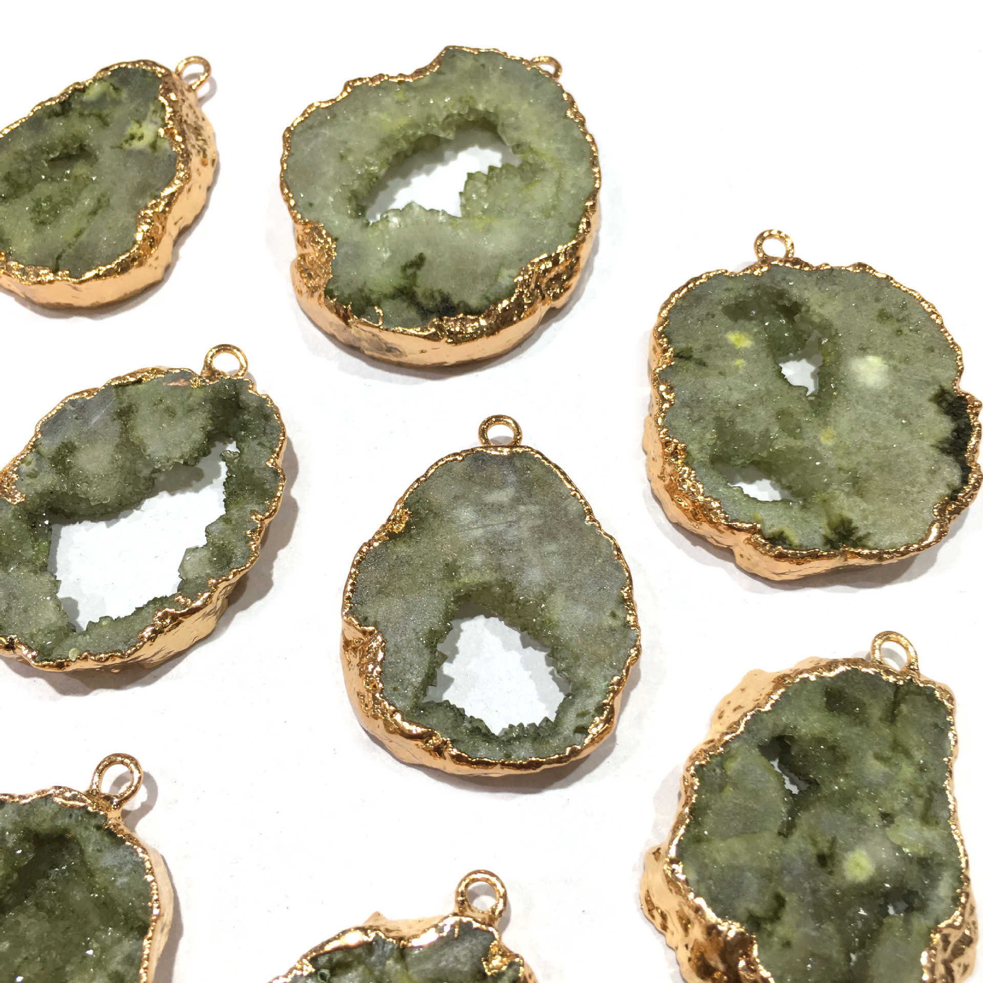 天然石吊坠 精美石头不规则形状吊坠 用于珠宝制作 diy项链配件