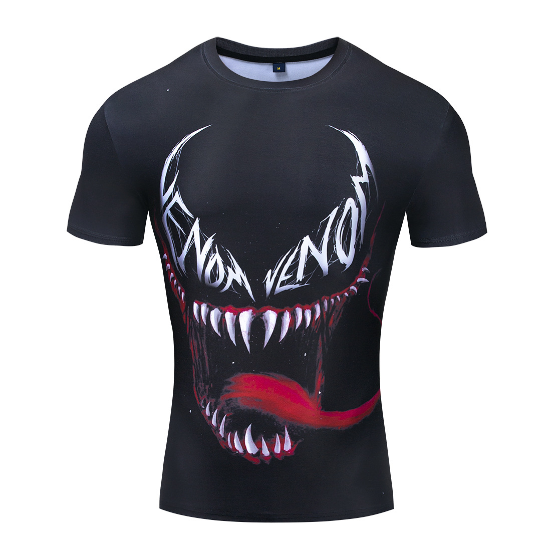 外贸速卖通3d漫威电影毒液印花男短袖t恤运动休闲健身骑行户外