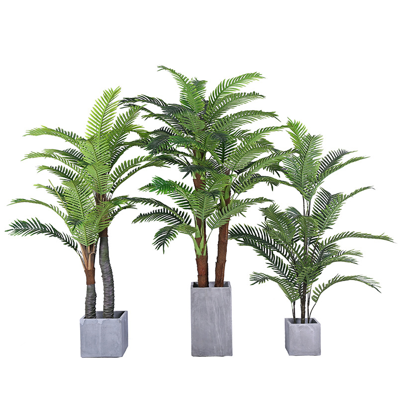 Large Simulation Plant Areca Palm Potted Indoor Living Room Decoration Floor Pteris Fake Green Plant Bonsai Decoration