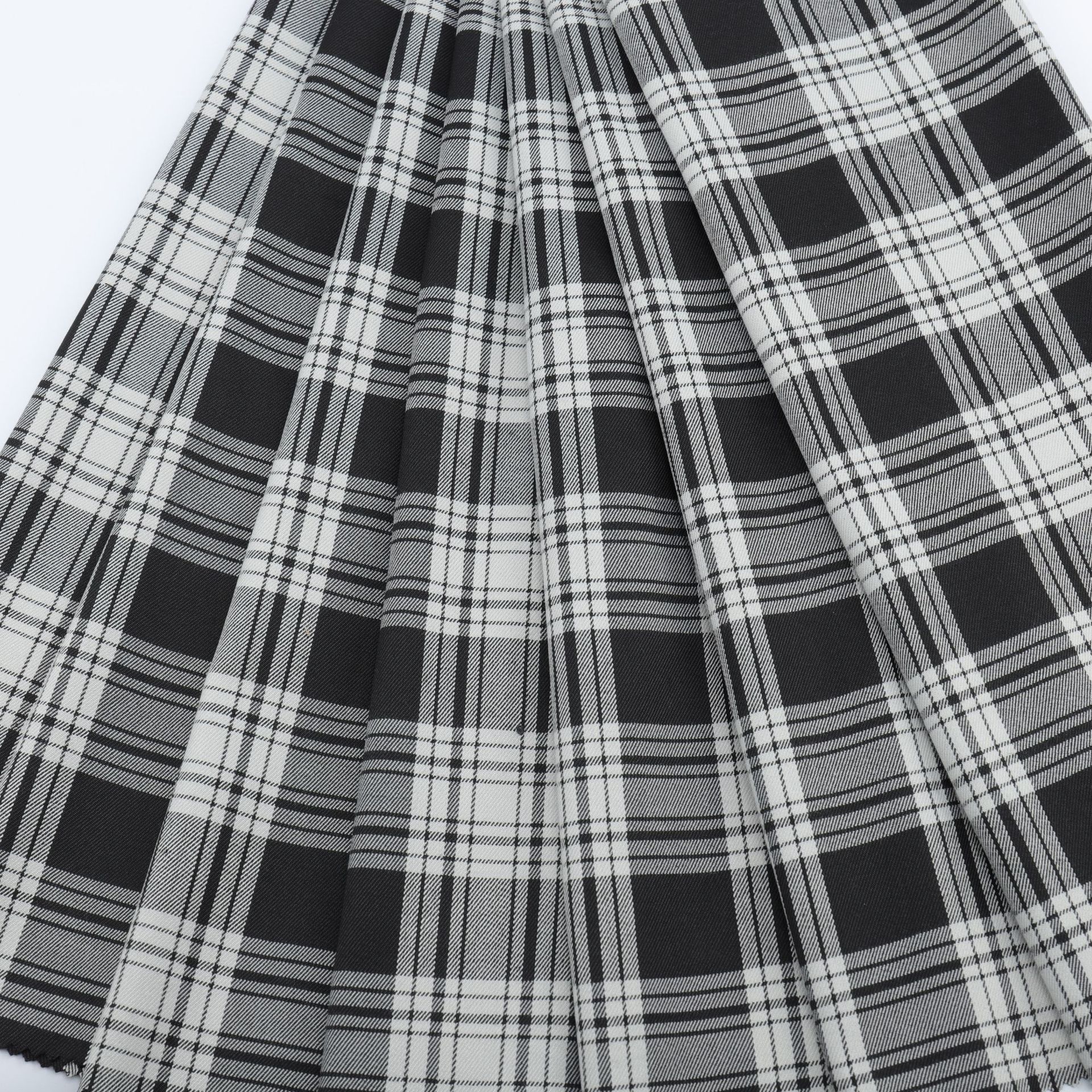 tr色织弹力苏格兰格jk制服百褶短裙休闲西服外套短裤时装面料现货