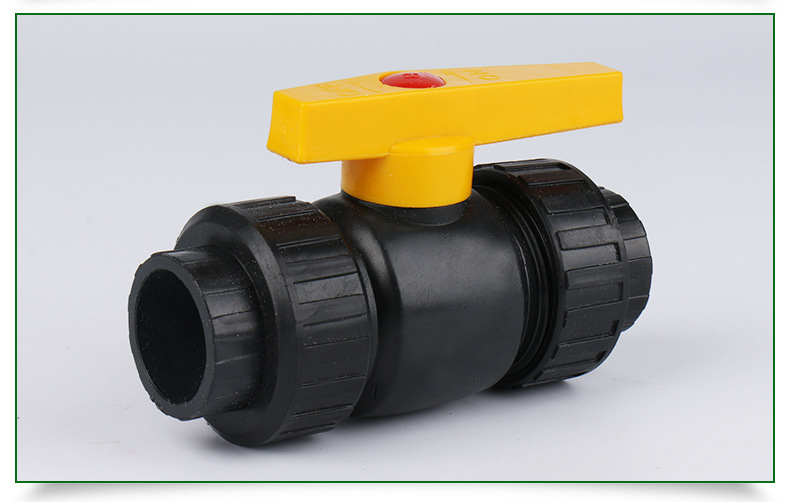 厂家供应 pe黑色双活接钢球阀 现货批发20 25 32 40 50 63钢球阀