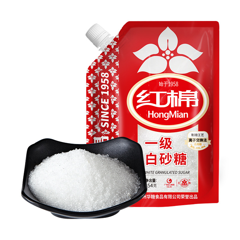 红棉白糖一级白砂糖454g/袋食糖碳法糖蔗糖粗砂糖厨房调味糖