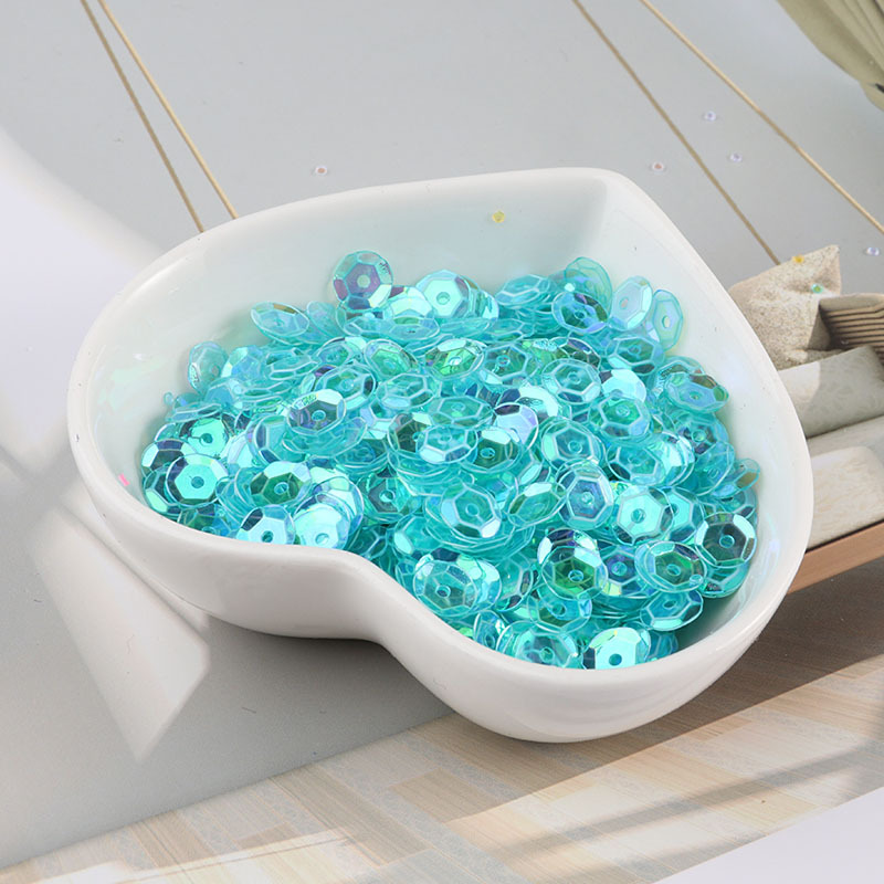 4-8mm凹片pvc散装透明亮片手缝服装辅料diy手工珠片饰品配件