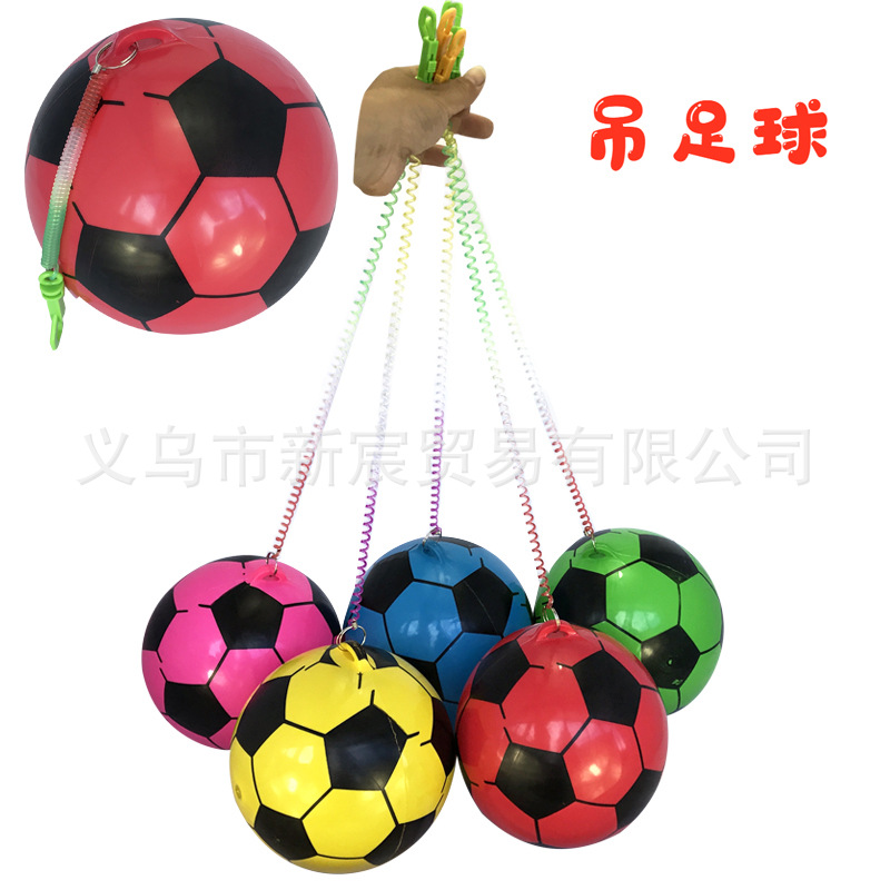 Large Children's Inflatable Toy Elastic Chain Hanging Ball Football Cartoon Watermelon Ball Children's Fun Game Ball