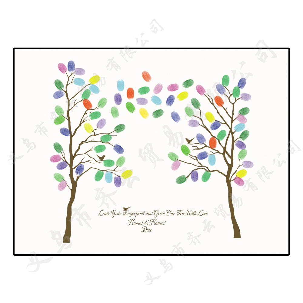 婚礼派对指纹签到画指纹diy签到树hk046