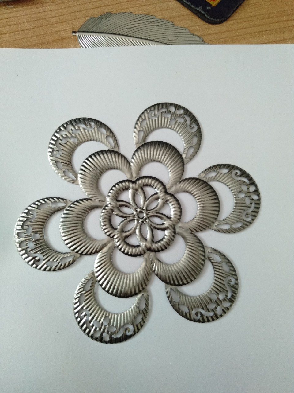 冲压铁花工艺品装饰配件六叶花片