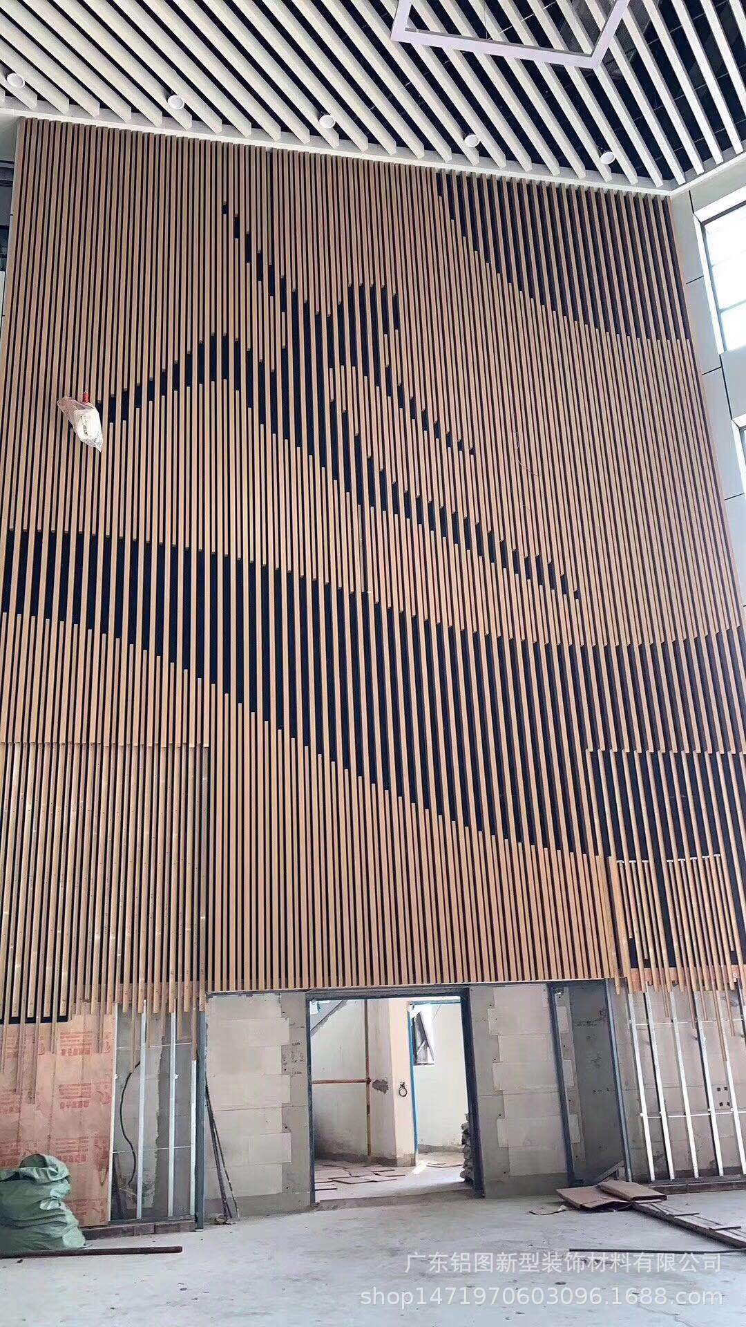 酒店门头造型铝方通 厂家直销 商场墙面弧形铝方通 山水画铝方管