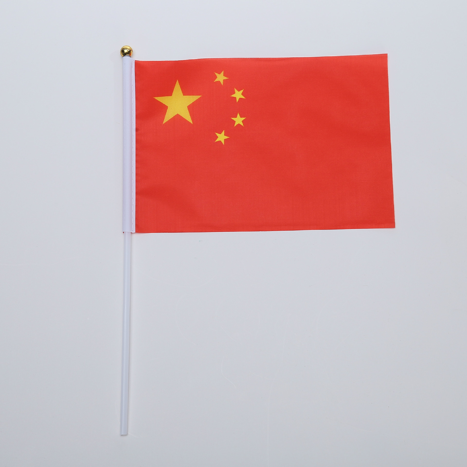 8号 14*21 手摇中国小国旗 五星红旗 小红旗 带杆 足数 批发零售