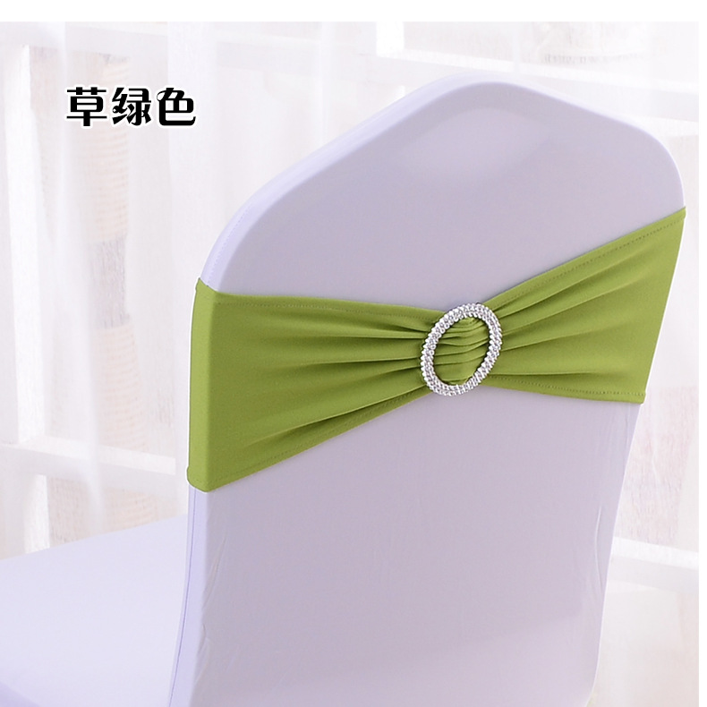 Hotel Elastic Chair Cover Decorative Buckle with Elastic Banquet Chair Cover Free Style Elastic Strap Bowknot at Chair Back