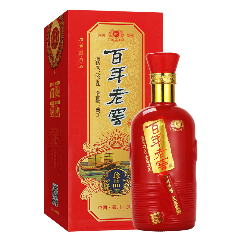 四川百年老窖酒珍品52度浓香型纯粮食白酒整箱6瓶特价结婚庆用酒