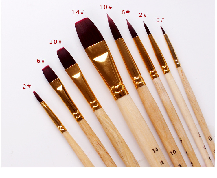 保罗塞尚水彩笔水粉笔丙烯画笔8支装刷子颜料初学者色彩笔油画笔