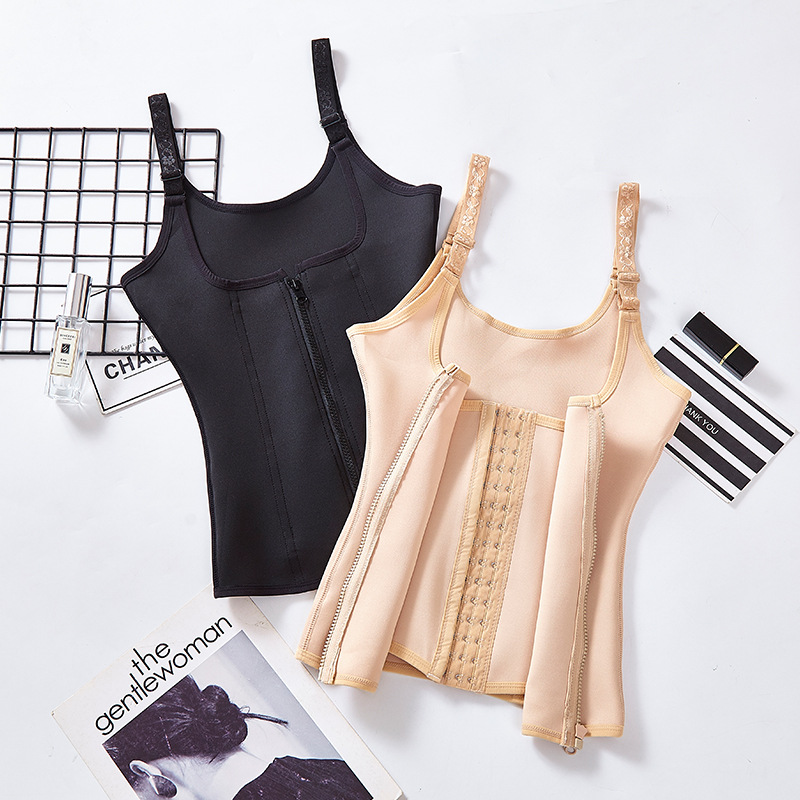 塑身上衣收腹背心束身束腰带产后减肚子美体内衣加厚款拉链瘦身衣