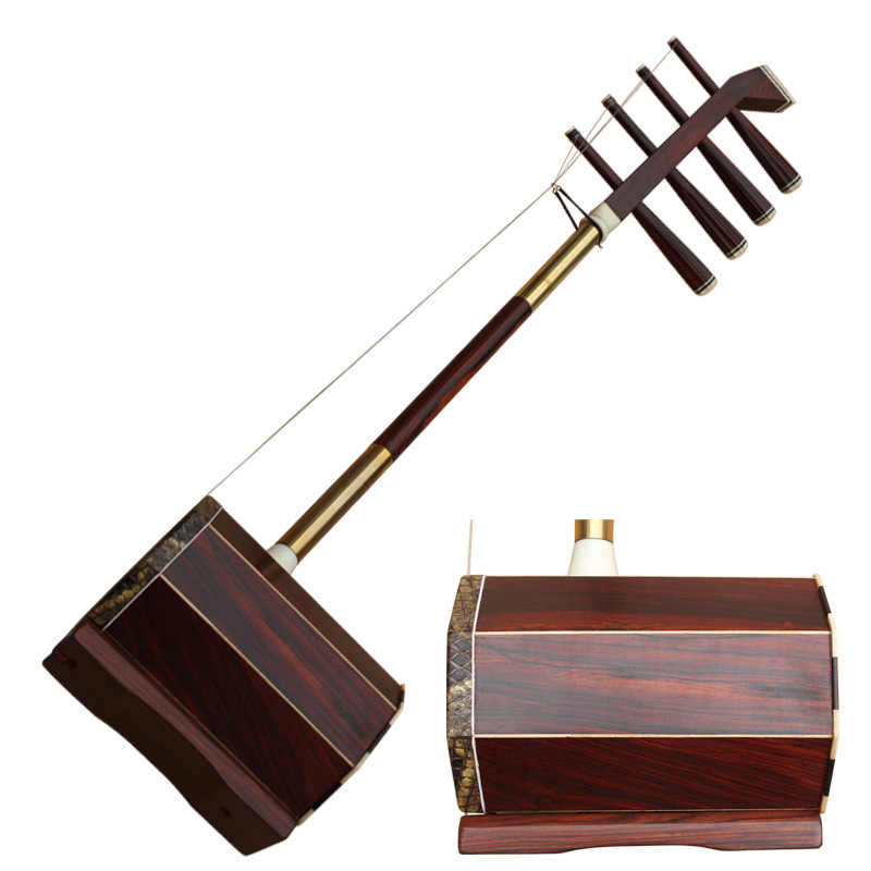 乐魂乐器厂家直销 明清老红木低音四胡红木蒙古低音四胡乐器手工