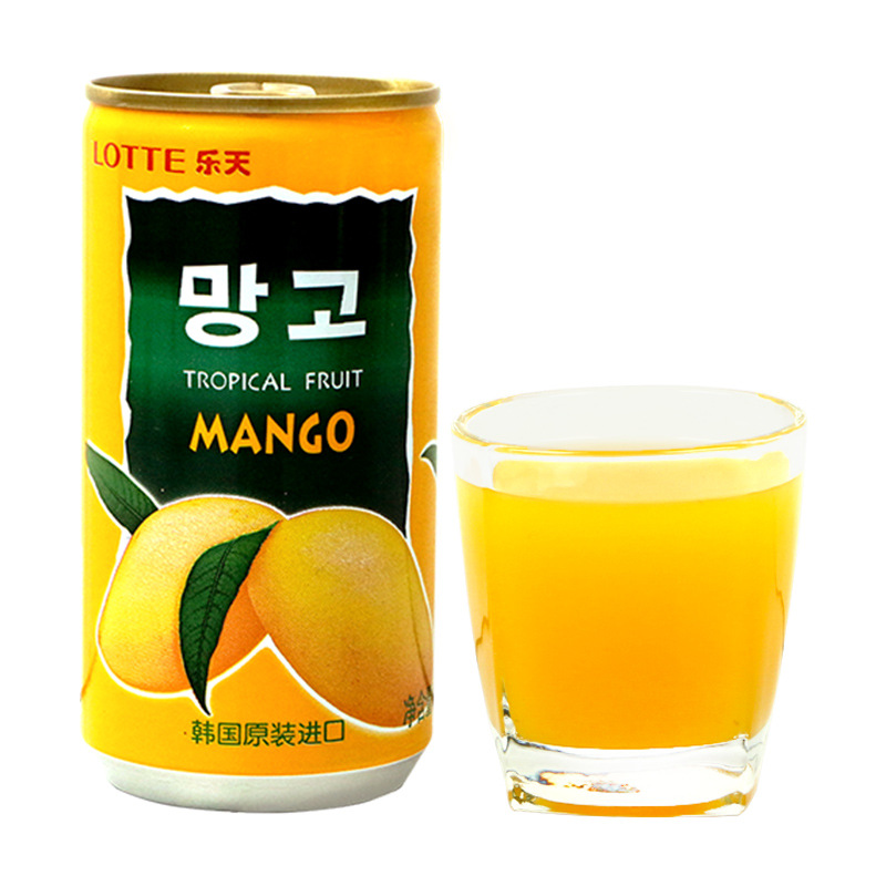 lotte韩国进口乐天芒果汁饮料180ml甜口味果味饮料罐装