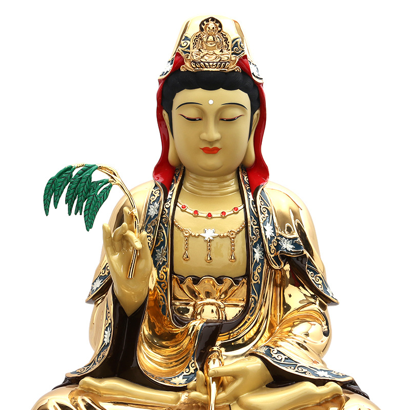 鎏金纯铜观世音菩萨工厂直销莲花送子观音佛像摆件寺庙居家用供奉