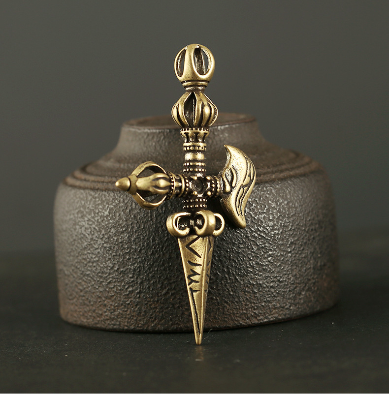 古玩杂项小铜器金刚杵金刚降魔杵护身法器挂坠钥匙扣挂件地摊批发