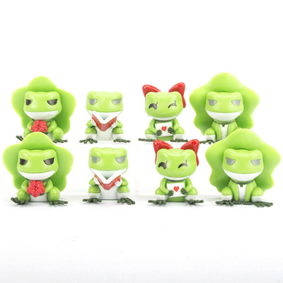 8款旅行的青蛙手办汽车蛋糕装饰摆件佛系冒险家公仔微景观玩具