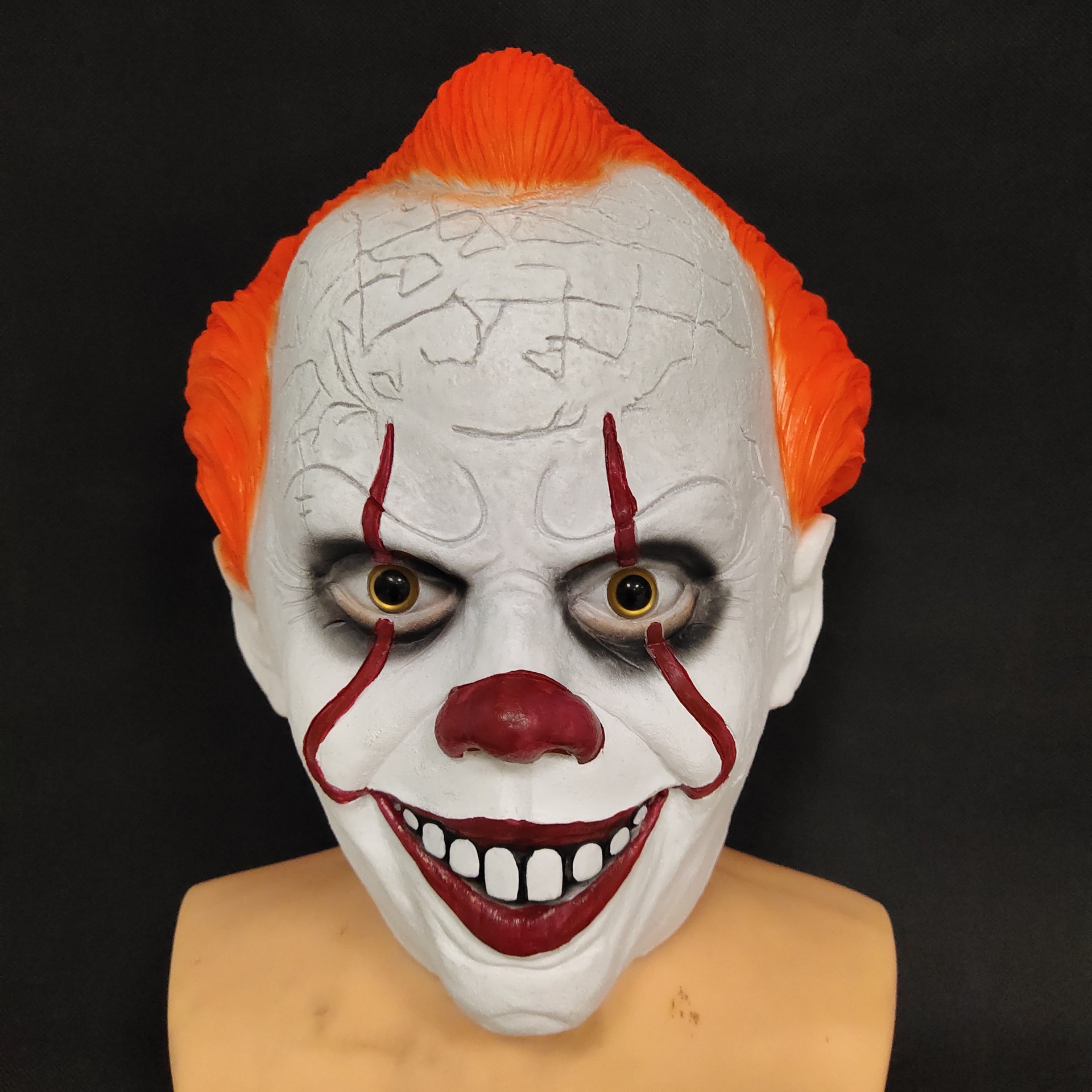 万圣节欧美新款恐怖小丑回魂2面具头套pennywise小丑乳胶面具派对