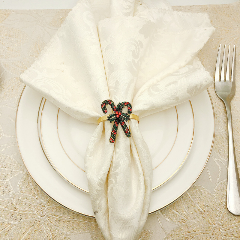 酒店圣诞花环镶钻餐巾扣餐巾圈口布圈餐巾环厂家批发