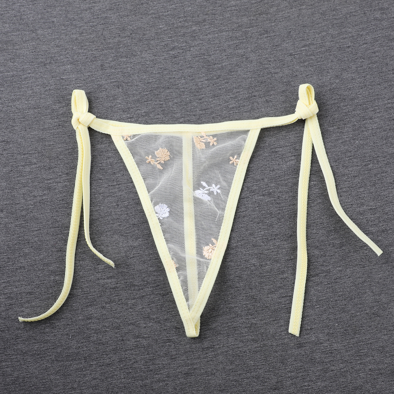 跨境厂家直批百搭内衣套装 三点式情趣透明网布文胸 性感系带丁字