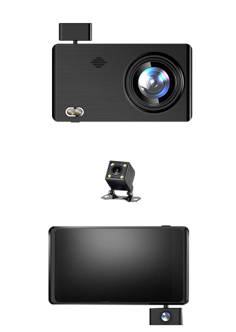 4寸屏行车记录仪gps定位器倒车雷达高清1080p三录车载行驶dvr