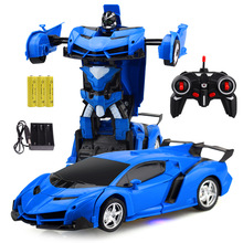 变形遥控汽车一键遥控变形车感应变形机器人儿童充电动玩具车男孩