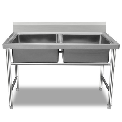 无锡可定制加厚不锈钢商用厨房洗碗池饭店洗菜池洗手池双眼水池