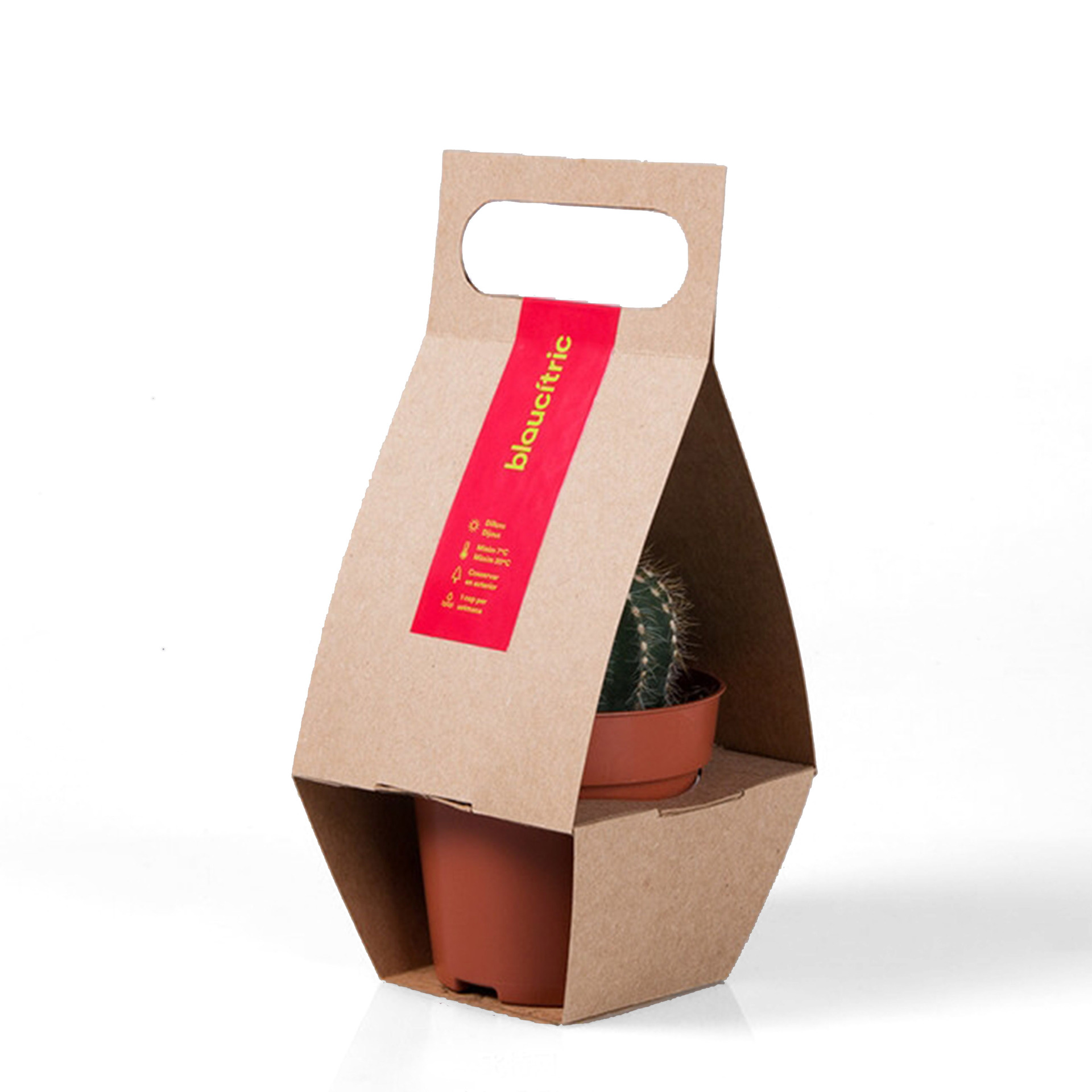 手提牛皮纸花盆托 咖啡外卖手提杯托 奶茶打包袋杯托纸托定做