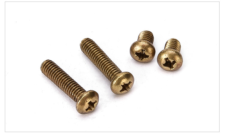 gb818黄铜圆头螺钉m3m4m5m6m8铜十字槽半圆头螺丝铜螺丝铜螺栓