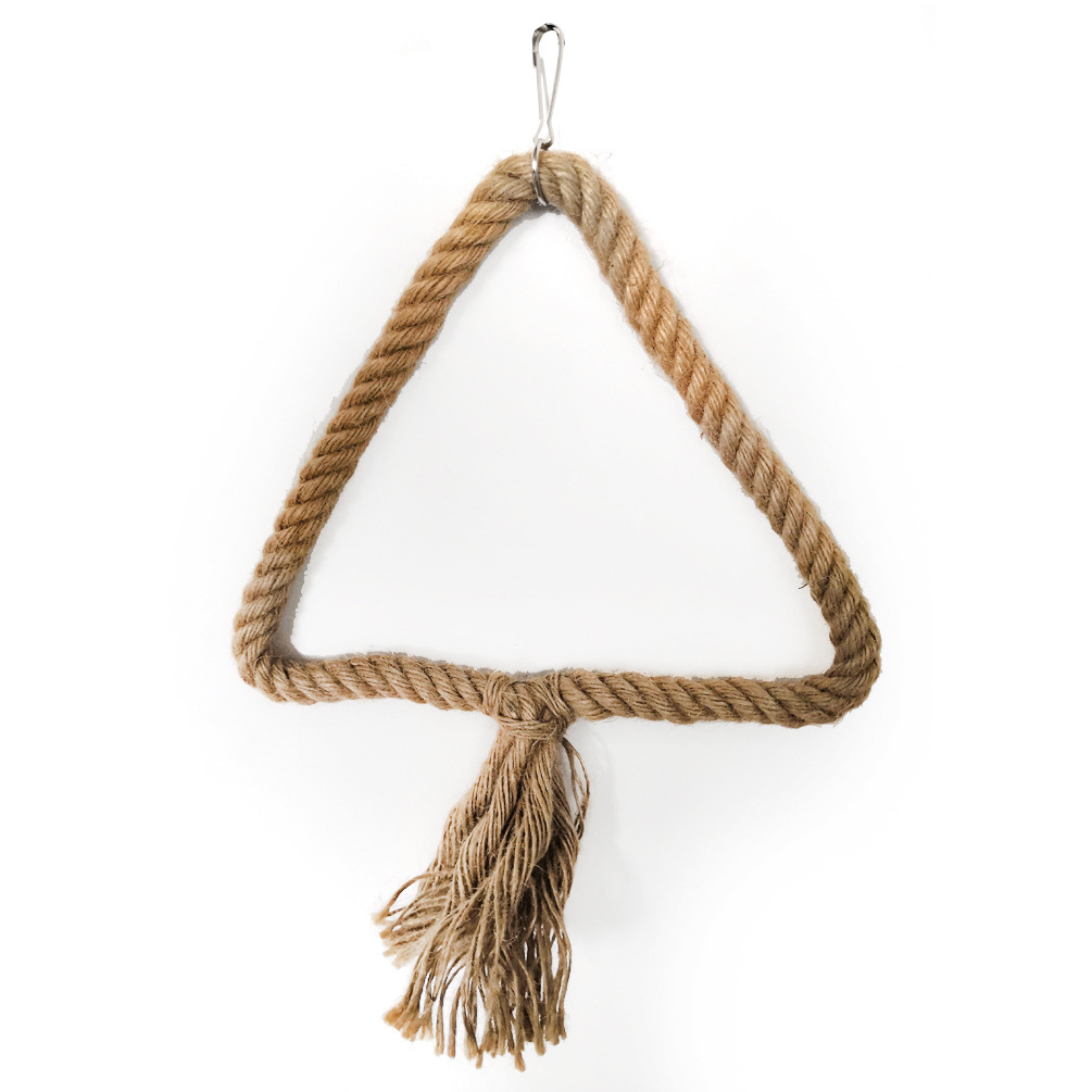 鹦鹉啃咬玩具 三角麻绳棉绳秋千 啃咬 攀爬 鹦鹉吊环 鸟笼鸟玩具