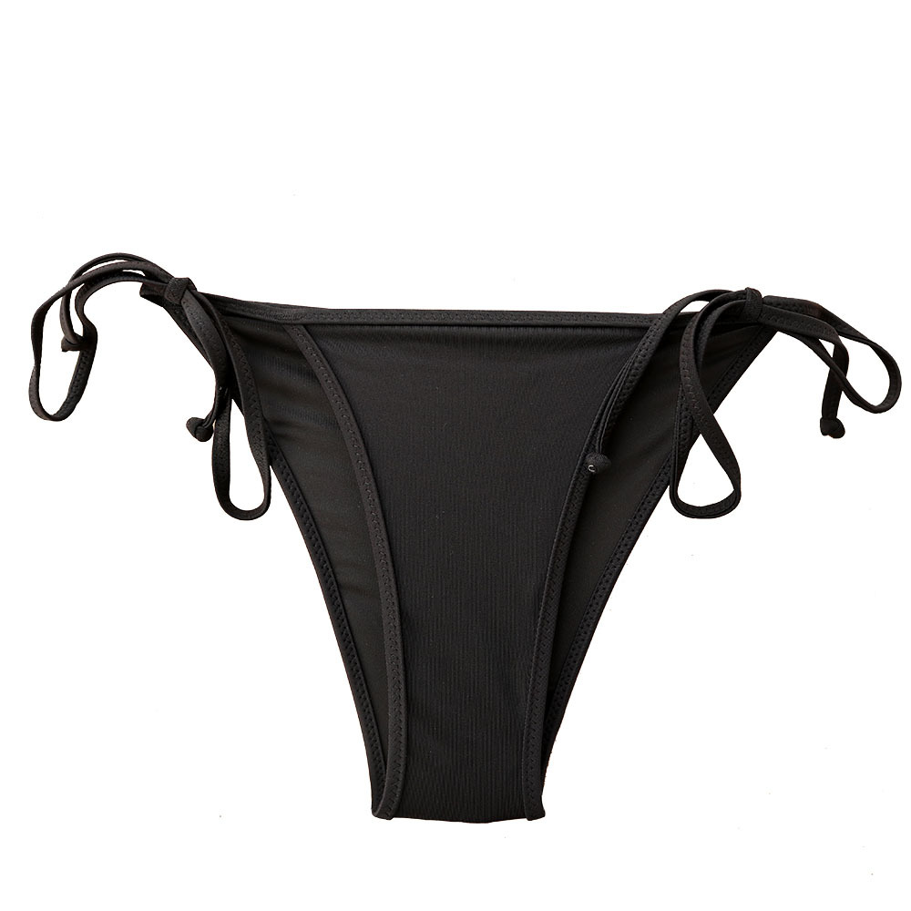 黑色欧美丁字比基尼裤子女式荷bikini bottom泳衣泳裤