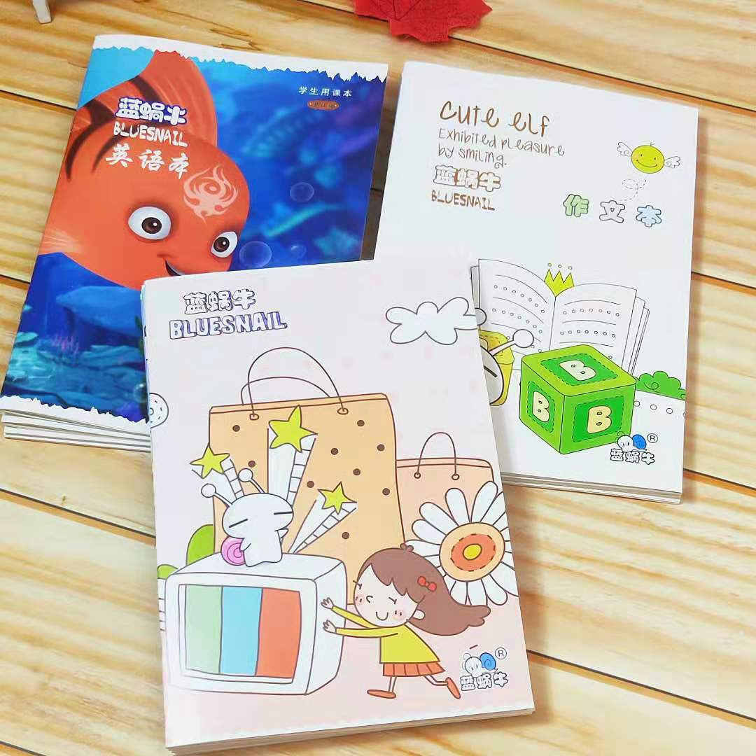 批发a5蓝蜗牛练习本英语本作文本小学生作业本卡通蓝蜗牛软抄本