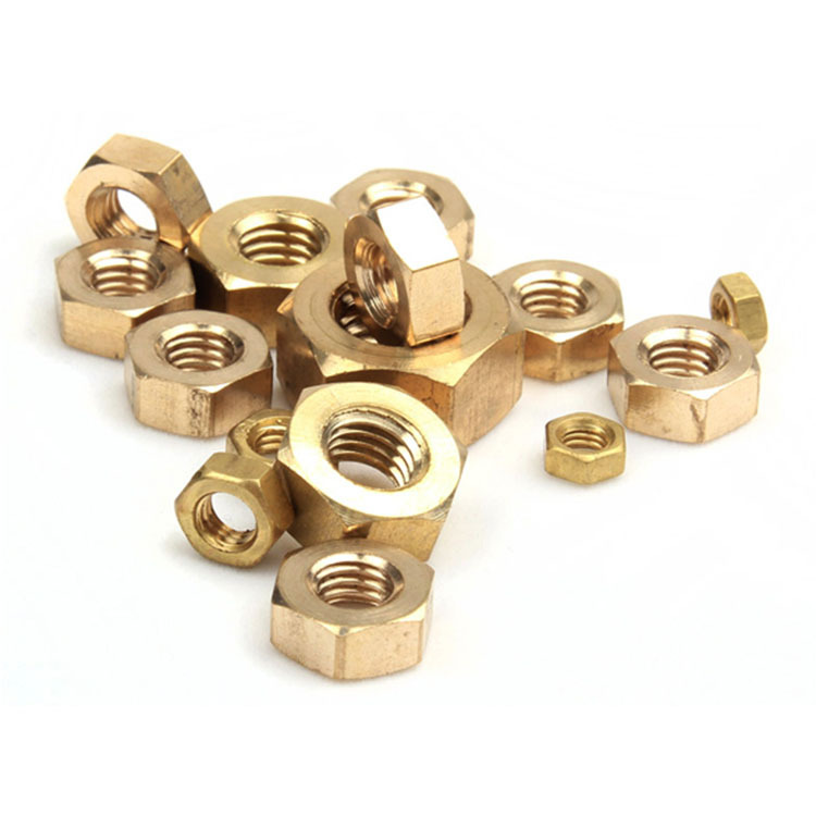 m4-m30铜螺母 黄铜六角螺母 h59材质铜制六方螺帽 公制标准牙距