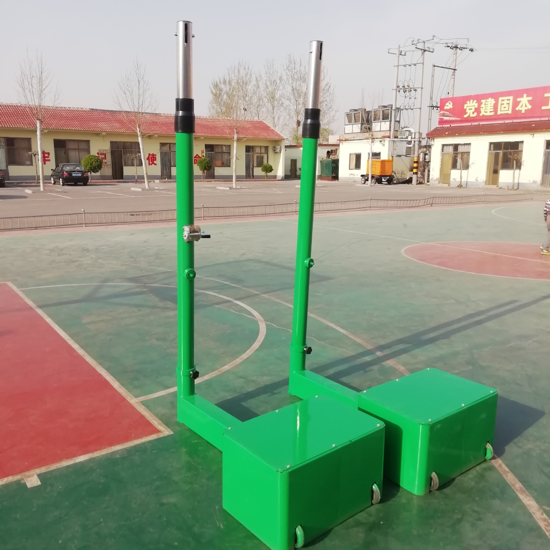 移动式手摇升降排球柱 排球架 内管不锈钢厚度3.0mm 结实配粗